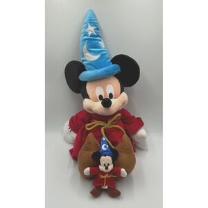 1 The Disney Store 24" & 1 Disneyland 6" Plush Sorcerer‎ Mickey Mouse Fantasia